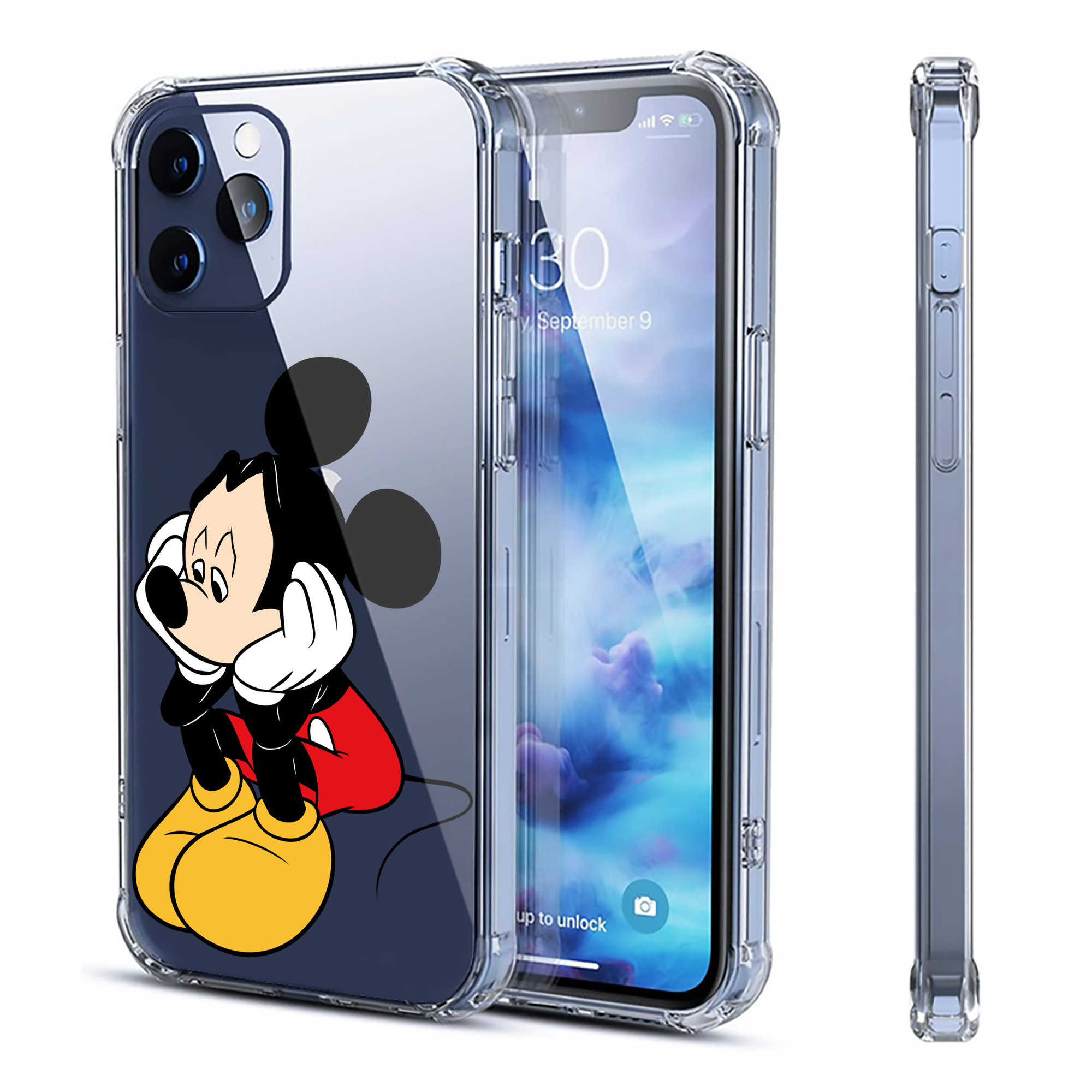 （画像用） ミッキーマウス Mickey Mouse 【iPhone 12シリーズ対応】透明スマホケース（クリアソフトケース）